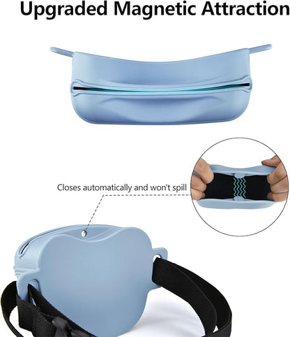 Pet Training Snack Pouch with Clicker 2.0 Upgraded Magnetic Closure, 1.66 Cup Silicone Belt Pouch for Dog Treats，Perfect for Training and Walking