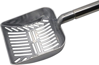 Cat Litter Scooper Metal Cat Litter Scoop Long Handle Cat Scoop Aluminum Litter Box Scooper Kitty Litter Scoop Non-Stick Stronger Large Cat Litter Sifter Scoop Manages Big Clumps of Multi-cat Families