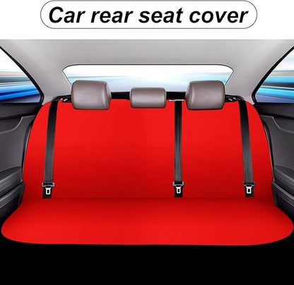 Women's Car Seat Cover, Padded Rear Bench Universal Fit Auto Soft Back Seat Cover, Dirt Proof Dog Car Back Seat Cover Compatible with Red