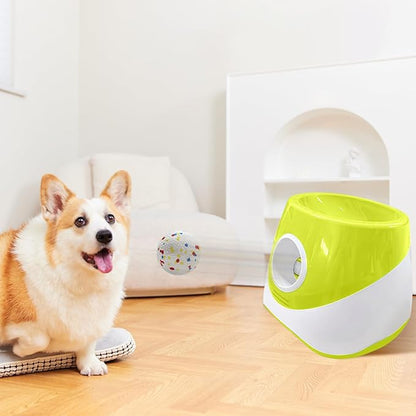 Automatic Ball Launcher for Dogs with 3 Tennis Balls - Interactive Dog Toy with 3 Adjustable Distances, Rechargeable Ball Thrower for Small & Medium Dogs, Indoor Outdoor Fetch Machine for Pet Exercise