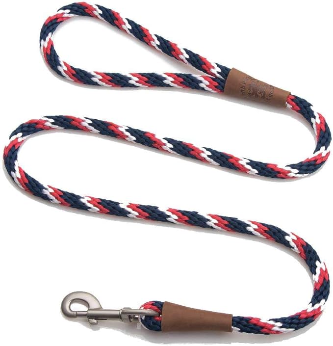 Mendota Pet Snap Leash - British-Style Braided Dog Lead, Made in The USA - Pride, 1/2 in x 4 ft - for Large Breeds