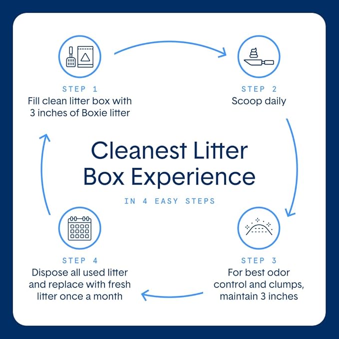 Boxie Unscented 30 Day Odor Control Clumping Clay Cat & Kitty Litter, 99.9% Dust-Free, Hard Flat Top Clumps, No Fragrances No Fillers, Long-Lasting, Easy to Scoop,16 lb (Pack of 2)