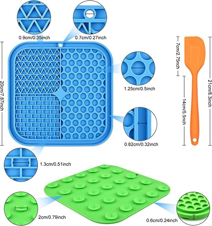 Dog Lick Mat Set of 2 mats with 1 Spatula
