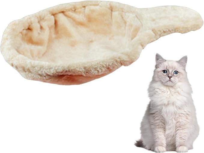 Cat Hammock Cat Bed 17in Dia Spoon-Shape Large Cat Tree Hammock Soft Scratch-Proof Cat Tree Replacement Parts Washable Easy to Install Cat Tree Attachments Beige