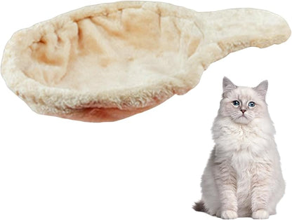 Cat Hammock Cat Bed 17in Dia Spoon-Shape Large Cat Tree Hammock Soft Scratch-Proof Cat Tree Replacement Parts Washable Easy to Install Cat Tree Attachments Beige