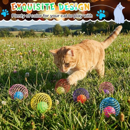 Jecery 5 Pcs Cat Toys Spring,Glow Ball,Multicolor - Image 5