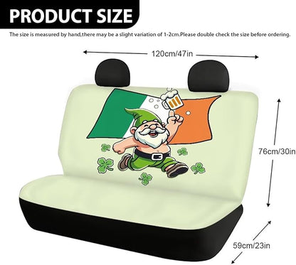 AFPANQZ Saint Patrick Day Car Back Seat Covers Protector Rear Car Seat Cushion Dust and Scratch Proof Washable Auto Bench Protective Universal Fits Car, Truck, SUV, Van
