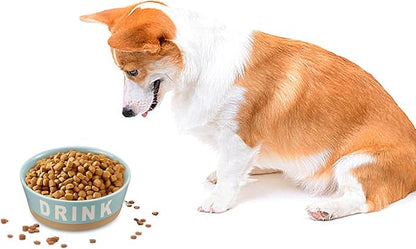 7.2" Non-Slip Ceramic Dog Bowl, 37 Oz Heavy-Duty Dog Food/Water Dish, Pet Feeding Bowl for Small and Medium Dogs, Food Grade Porcelain Pet Feeder Bowl, Microwave and Dishwasher Safe