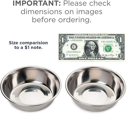 Bonza Two Piece Replacement Stainless Steel Dog Bowls for Pet Feeding Station. For Small Dogs and Cats,12oz