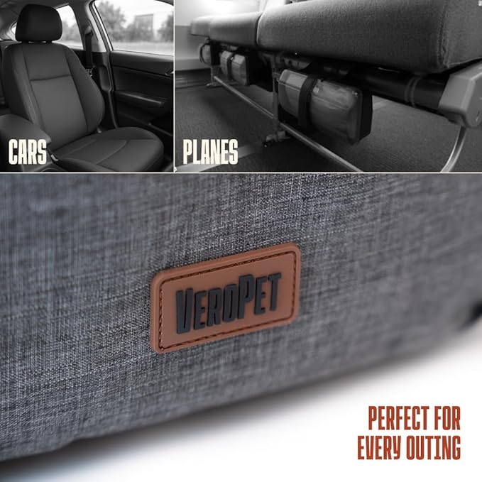 Soft Sided Pet Carrier for Small Dogs & Cats (Up to 9 lbs) – Airline Approved Underseat Travel Bag with Breathable Mesh, Luggage Strap & Washable Mat – Compact & Lightweight, Grey