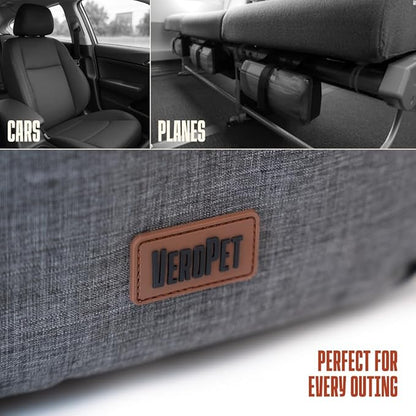 Soft Sided Pet Carrier for Small Dogs & Cats (Up to 9 lbs) – Airline Approved Underseat Travel Bag with Breathable Mesh, Luggage Strap & Washable Mat – Compact & Lightweight, Grey