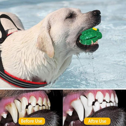 Unique Dog chew Toys for Aggressive chewers Large Breed Indestructible, Life Time Gurantee Ultra Durable Tough Chew Teething Toys for Puppy Medium Dogs Dental Care Ball Green