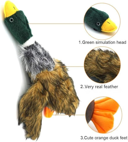 JKW Pet Dog Toys, Mallard Duck Plush & Stuffed Toys, Squeaky Puppy Toys, 8''