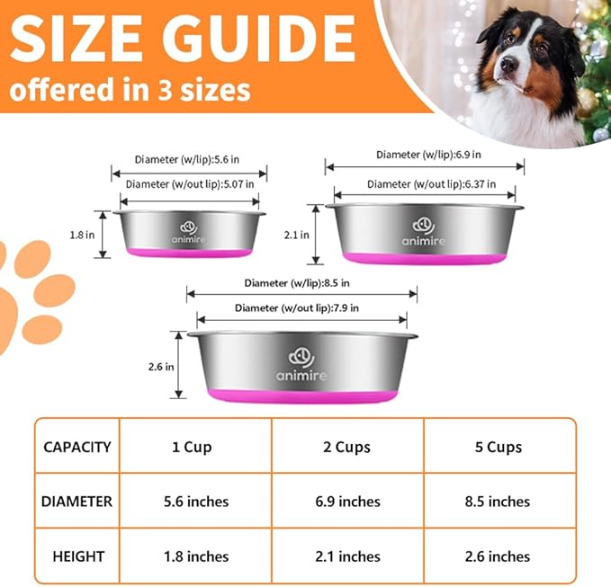 2-in-1 Metal Dog Bowl with Slow Feeder Insert, Stainless Steel Dog Bowls Food Grade 304, Water Food Bowl with Anti-Slip Silicone Base for Small & Medium Dogs(Purple, 3 Cups)