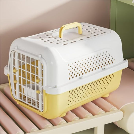 Portable Pet Airline, Durable PP + Breathable Grid Material, Detachable Design, Compliant with Airline Shipping Standards(Fruit Green Diaper Board Hanging Bowl)