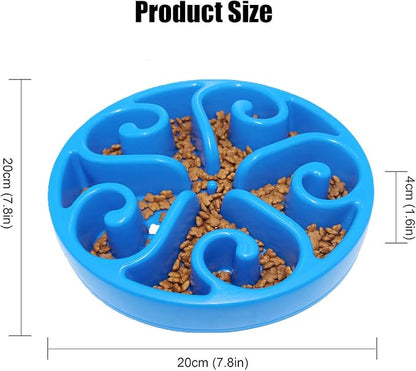 Slow Feeder Dog Bowl,Interactive Pet Food Dish,Anti Choking Slow Eating,Bloat Stop Puppy Swirl Puzzle for Healthy Diet Eating Habit (1 Pack, Blue)