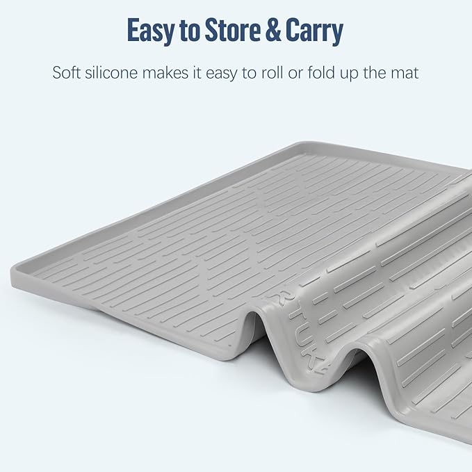 Pee Pad Holder for Dogs, 24" x 24" Silicone Pee Tray Mat High Edge, Leak-Proof, No Spill Pet Pad Holder for Puppy, Cat, Rabbit, Training Pads for Floor Protection, No Pee Pads