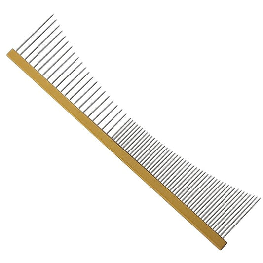 6.5 Inch Professional Concave Crescent Coarse Grooming Pet Comb Portable Wide/Fine Tooth Comb for Dogs & Cats Face & Chin Removing Tangles, Knots,Flea,Undercoat,and Excess Hair,Rounded Corners Design