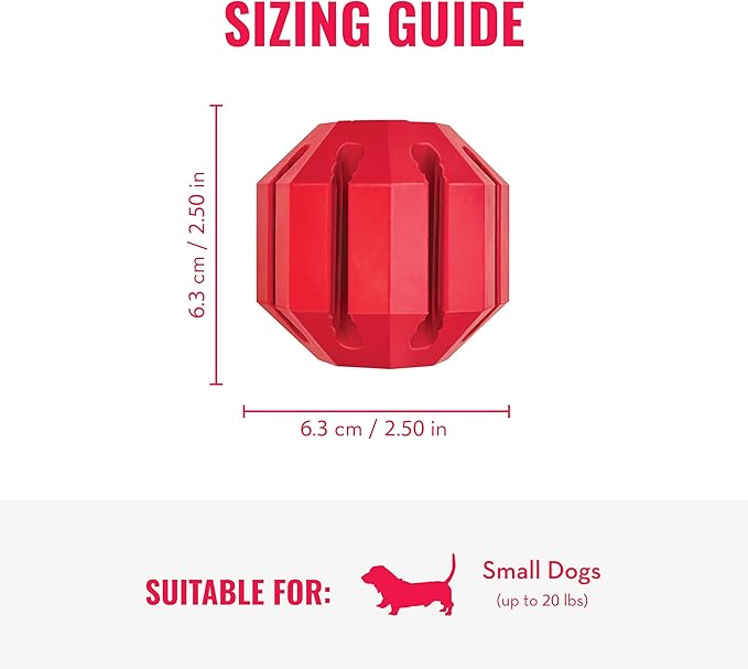 KONG Stuff-A-Ball - Durable Chew Toy for Dogs - Natural Rubber Dog Toy for Dental Health - Pet Toy for Chewing & Teeth Cleaning - Stuffable Toy for Dog Treats & Snacks - for Small Dogs
