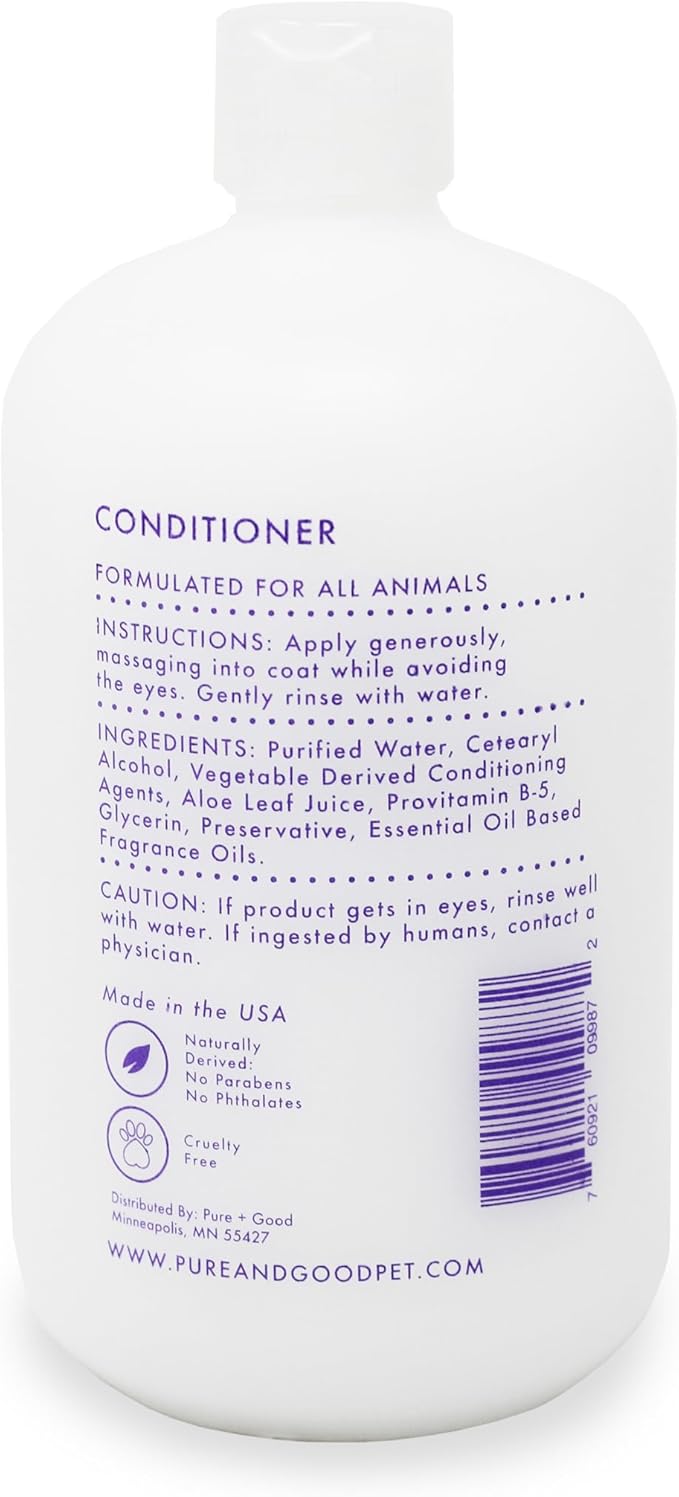 Shampoo and Conditioner Set, Formulated for All Pets, Gentle and Cleansing, Made in The USA, Cruelty Free, 16 fl oz (Lavender + Chamomile)