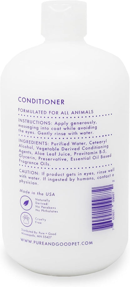 Shampoo and Conditioner Set, Formulated for All Pets, Gentle and Cleansing, Made in The USA, Cruelty Free, 16 fl oz (Lavender + Chamomile)