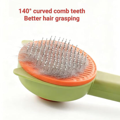 Cat Brush for Shedding, Kitten Brushes for Indoor Cats, For Long or Short Haired Cats,Cat Hair Brush Grooming Deshedding Brush for Dog Kitten Removes Loose Fur and flea removal comb, Green