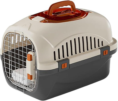 Detachable Pet Carrier for Small Animal, 2025 New Ventilated Plastic Dog Crates, Portable Hard-Sided Dog Crate with Handle for Puppies ＆ Cat Traveling, Hiking, Camping (Black)