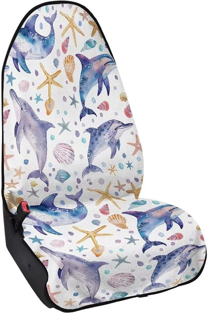 Coldinair Dolphin Towel Car Seat Cover for Men,Starfish Sweat Car Seat Protector after Workout,Gym,Swimming,Anti-Slip Universal Car Seat Covers for Truck,Van,SUV