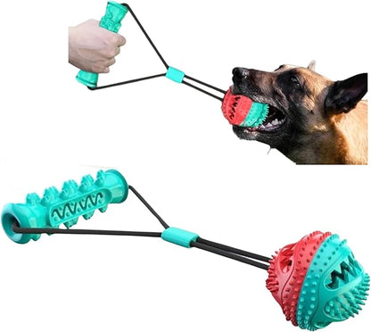 Dog Ball with Rope – Durable TPR Chew Toy for Tug, Fetch & Dental Cleaning – Treat Dispensing Interactive Toy for Small, Medium & Large Dogs – Indoor Outdoor Play Training by Tail Town