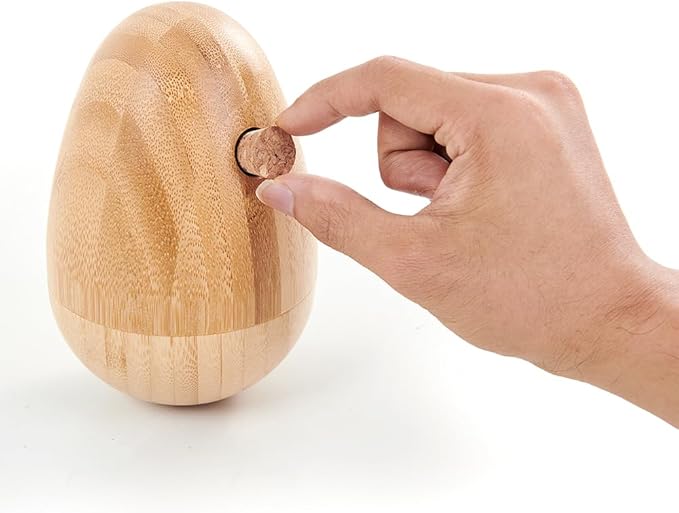 LOOBANI Bamboo Treat Dispenser Wobble Toys Enrichment Puzzle Food Dispenser Ball Toy IQ Training for Small Medium Dog