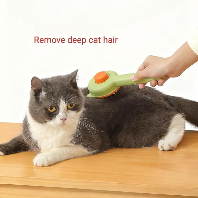 Cat Brush for Shedding, Kitten Brushes for Indoor Cats, For Long or Short Haired Cats,Cat Hair Brush Grooming Deshedding Brush for Dog Kitten Removes Loose Fur and flea removal comb, Green