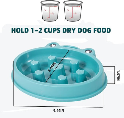 Slow Feeder Dog Bowl,Anti Gulping Healthy Eating Interactive Bloat Stop Fun Alternative Dog Slow Food Feeding Pet Bowl,