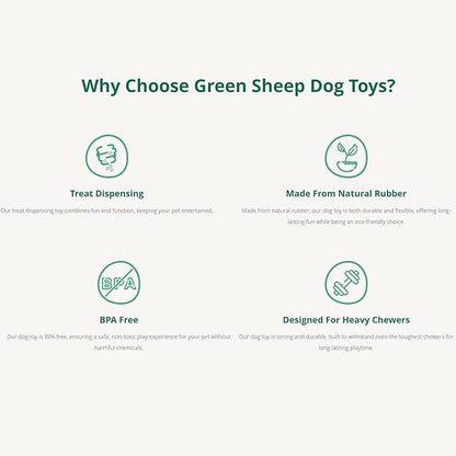 Green Sheep Natural Rubber Ball Dog Toy, Small Yellow Chew Toy for Puppies & Small to Medium Dogs, Durable Interactive Dog Toys to Keep Them Busy