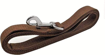 TAIAN 4FT/5FT/6FT Strong Dog Leash, Nylon Dog Leashes for Small Medium Large Dogs (5/8 in x 5 ft, Brown)