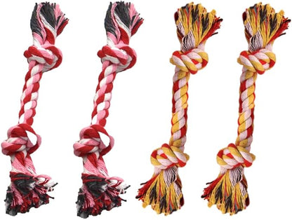 Puppy Rope Toys for Small Dogs - Puppy Teething Toys - Knots Dog Toy for Smart Newborn Pet and High Active Puppies - Doggy Mini Dental Pack of 4