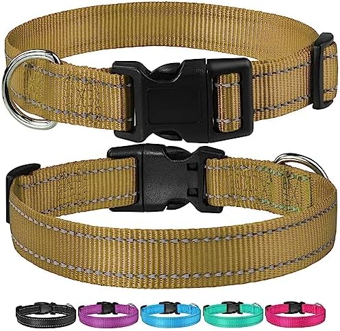 Reflective Dog Collar, Puppy Collar with Buckle Adjustable, Brown XS - Image 6