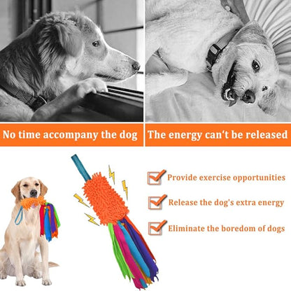 ASOCEA Dog Tug Toy with Flirt Pole, Aggressive Chewers Dog Squeaky Bungee Rope Chase Pull Tug of War Lure Toy with Teaser Wand for Small Medium Large Dogs Puppy Outdoor Exercise & Training