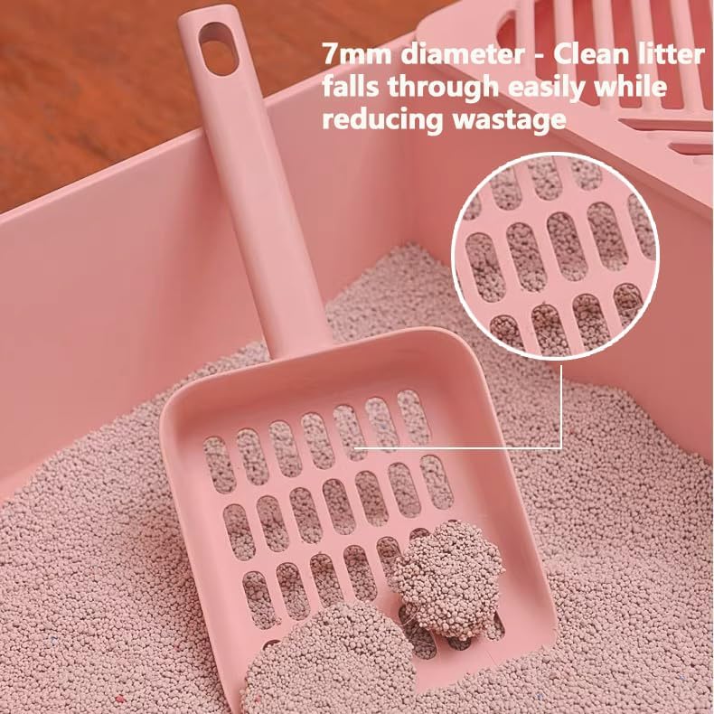 2 in 1 Cat Litter Scoop with Holder Stand Cat Stuff Cat Scooper for Litter Box Cat Accessories Cat Supplies Kitty Pink - Image 3