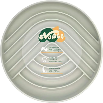 Slow Feeder Dog Bowls, Slowdown Bowl - Silicone Dog Feeding Bowls with Suction Cups for Puppies, Modern Lick Mat Design, Reduces Gulping, Dishwasher Fit, Mealtime Challenge, 7.5" x 1.3" Green