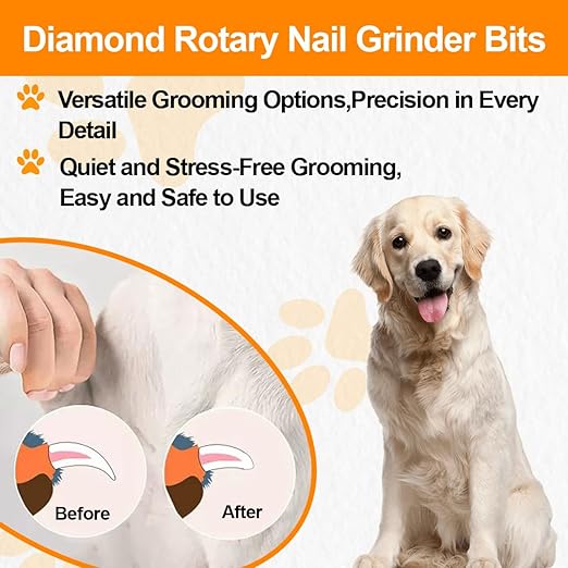 Diamond Rotary Pet Nail Grinder Bits Dog Nail Grinder Replacement Head -5PCS 1/8" Replacement Grinder Wheel for Animals Nail Care(Mixed)