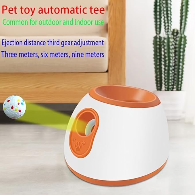 Eaacaa Automatic Ball Thrower for Dogs, 2025 Upgraded Ball Thrower with 3 Tennis Balls, Mentally Stimulating Training Dog Toy for Medium and Large Dogs (Grey)