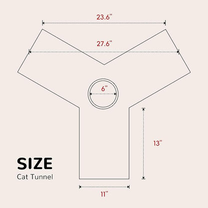 Tempcore Pet Cat Tunnel Collapsible Toy, 3-Way Kitty Tunnel with Peek Hole & Ball - Indoor Play Tube for Cats, Kittens, Puppy, Rabbit, Rabbit Rainbow