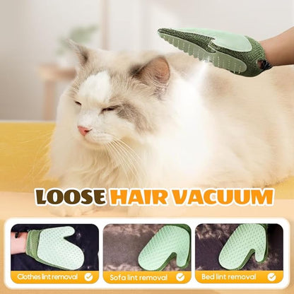 Pet Hair Removal Glove,Efficient Grooming Gloves for Cats & Dogs,Electrostatic Pet Hair Remover for Bed Sheets Couch Clothes Carpet Car Seat,Reusable Washable Hair Remover Gloves (Blue/1PCS)