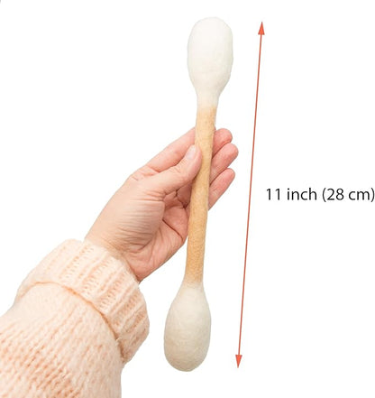 Glaciart One XXL Swabs Cat Toys with Catnip - 2 Pk | Durable for Chew, Cute Cat Toys Interactive Kitty for Boredom, Exercise, & Play | Filled w/Organic Catnip for Anxiety & as Digestive Aid