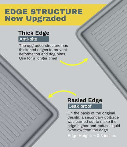 Silicone Pee Pad Holder, Extra Thick Tray for 22" x 22" Disposable Pads, Raised High Edge Leak-Proof Mat for Puppy, Dog, Cat Training Floor Protection
