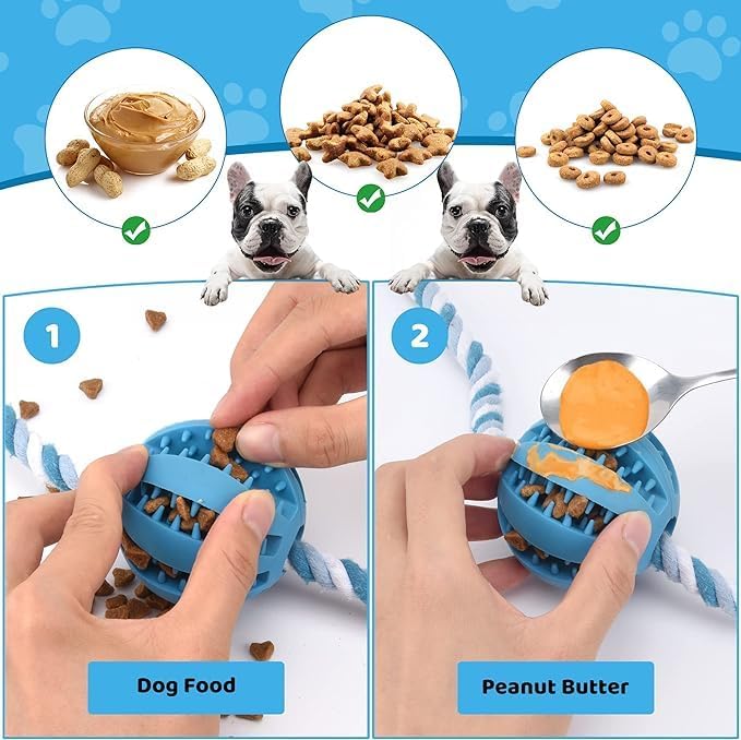 Interactive Dog Toys, Crate Training Aids for Puppies, Reduce Stress Anxiety Peanut Butter Dog Food Treat Dispenser Toys(Red)