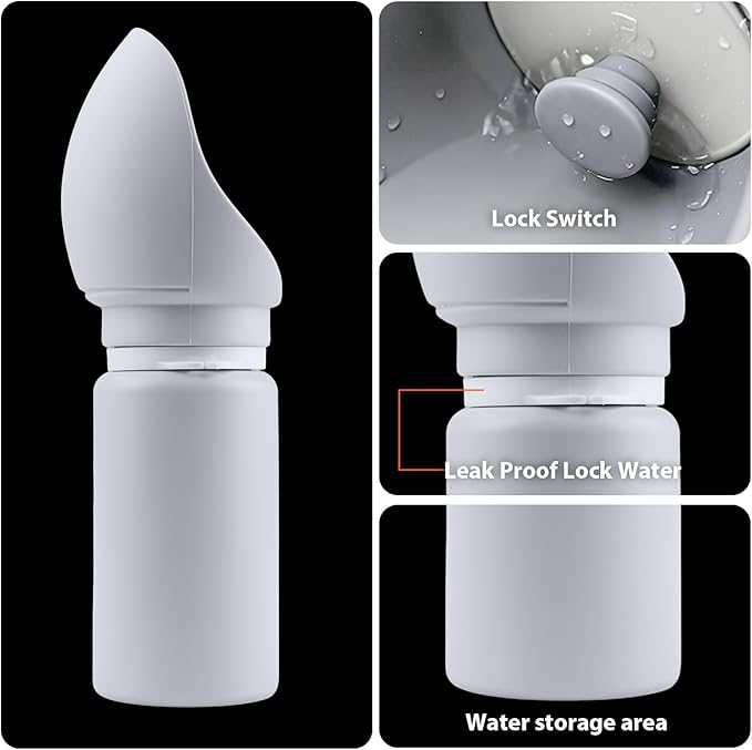 Jalopink Portable Dog Water Bottle, 2-in-1 Leak Proof & Collapsible Silicone Pet Dispenser with Built-in Bowl, Food Grade Travel Cup for Walking, Hiking (19oz/550ml, Gray)