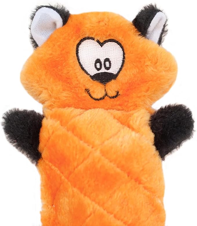 ZippyPaws Jigglerz - Dog Squeaky Toys to Keep Them Busy, Funny Animal Plush for Small, Medium, & Large Dogs, Cute Stuffed Puppy Toy, Pet Product, Gift for All Breeds, Interactive Squeaker - Fox