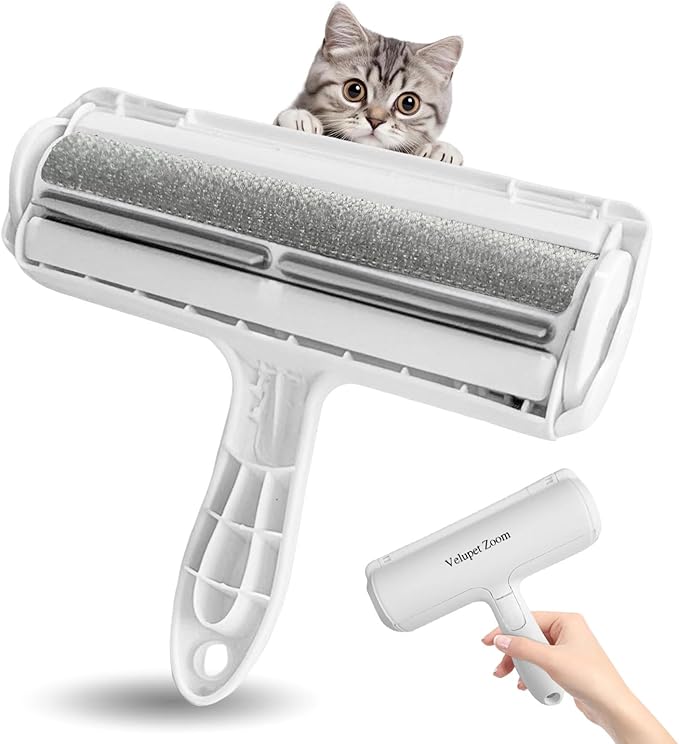 Pet Hair Remover Lint Roller for Pet,Cat Hair Removal Tool Reusable Lint Roller for Furniture, Couch, Carpet, Clothing and Bedding,White Grey