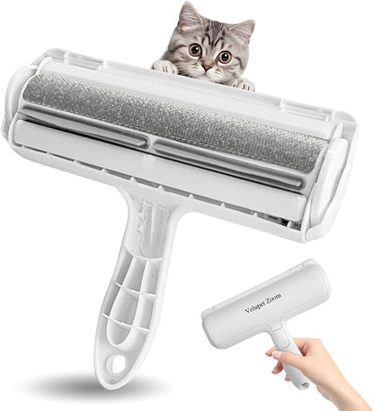 Pet Hair Remover Lint Roller for Pet,Cat Hair Removal Tool Reusable Lint Roller for Furniture, Couch, Carpet, Clothing and Bedding,White Grey
